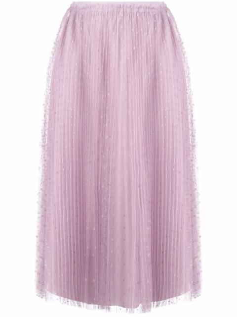 point d'esprit pleated tulle skirt