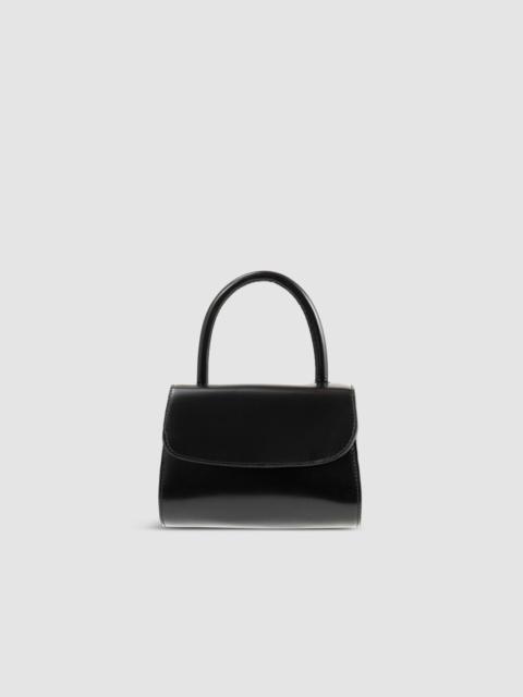 Mini 2.0 Black Semi Patent Leather Top-Handle Bag