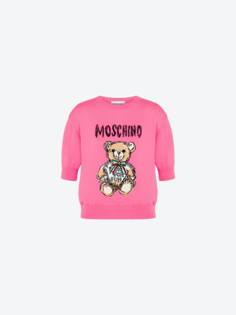 DRAWN TEDDY BEAR KNITTED TOP