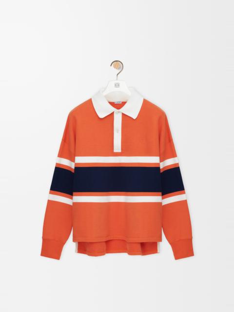 Long sleeve polo shirt in cotton