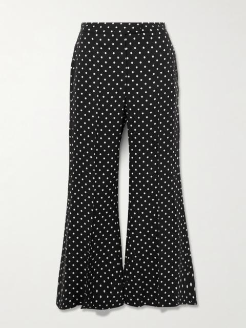 Polka-dot Grain De Poudre Flared Pants