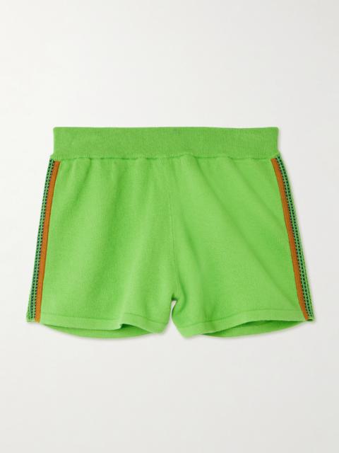 Runner Striped Cotton And Cashmere-blend Shorts