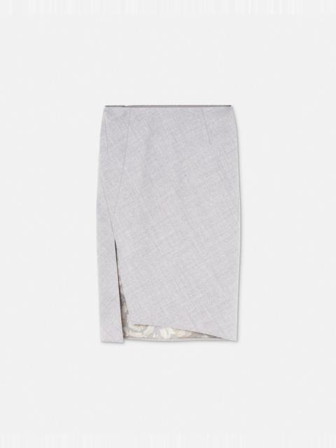 Mélange Slit Pencil Skirt