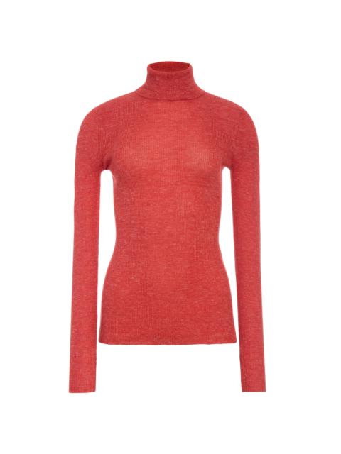 Aldona Knit Turtleneck in Antelope Orange Cashmere Silk with Hemp