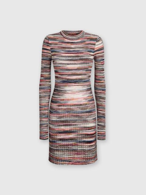 Ribbed wool and viscose slub mini-dress