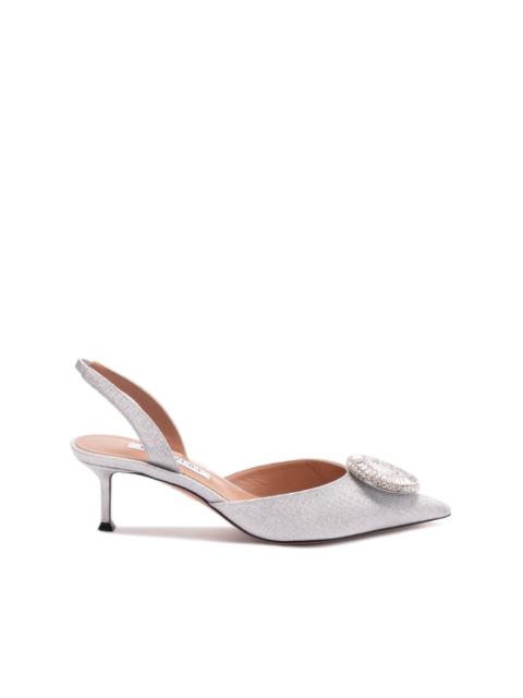 50mm Crystal Hoop slingback pumps