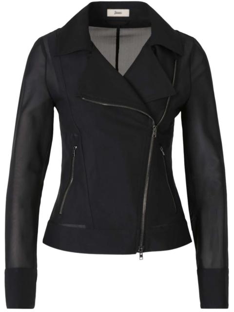 zip-up biker jacket