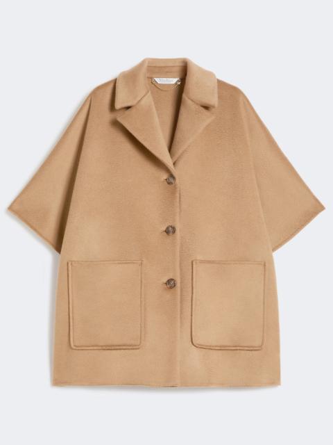Oversized cashmere broadcloth cape - CAMEL