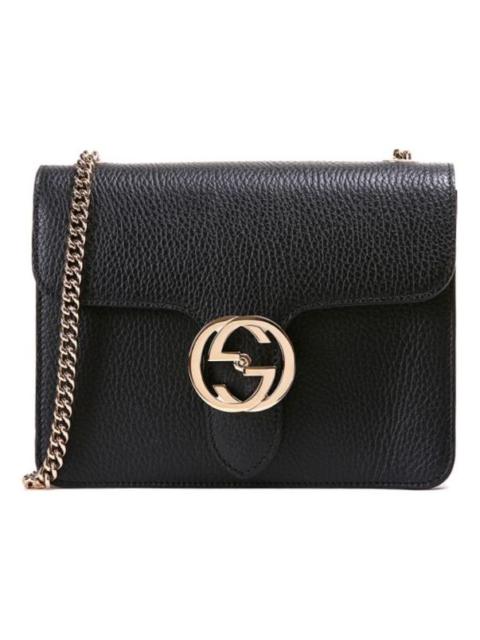 (WMNS) Gucci Leather Organ Satchel Single Shoulder Bag Black 510304-CAO0G-1000