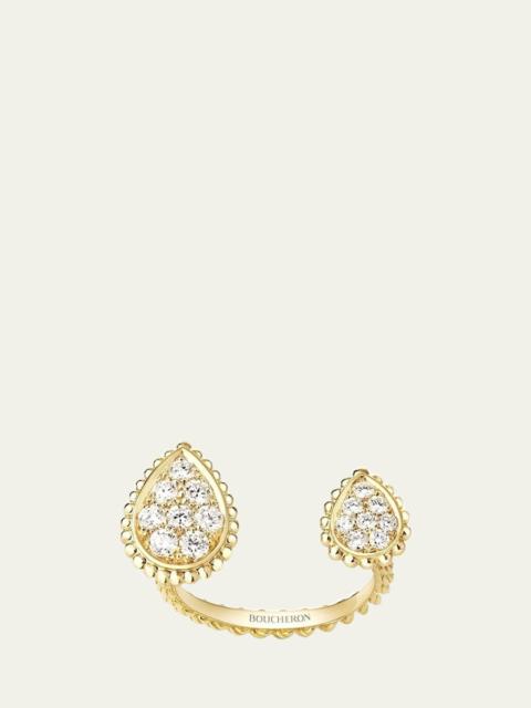 Serpent Boheme Diamond 2-Motif Ring in Yellow Gold, Size 53