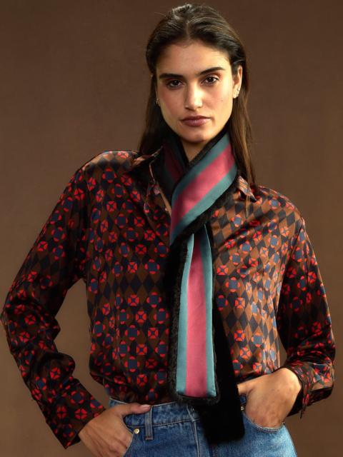 Out East Faux Fur Silk Scarf