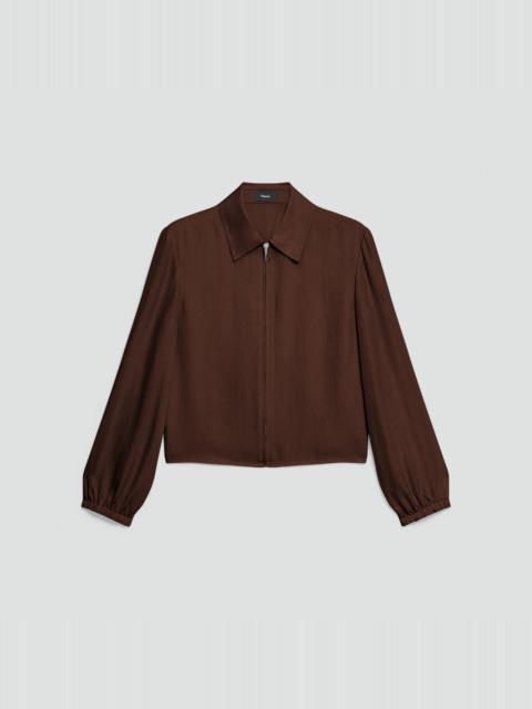 Cropped Jacket in Washed Twill