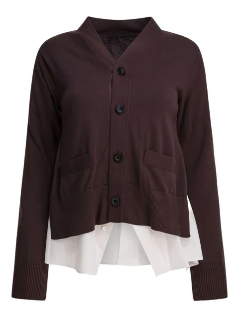 poplin knit cardigan