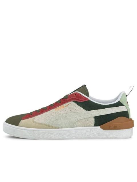 PUMA Suede Bloc Wtformstrip Leisure Shoes Green/Red/Beige 381184-02