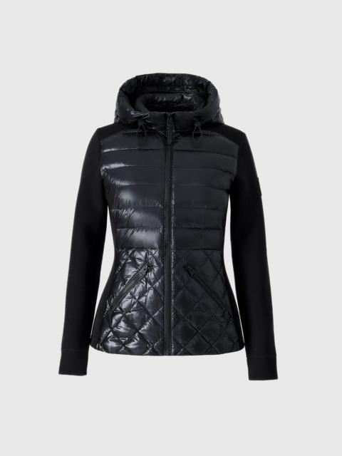 AGATHA Quilted Mixed-Media Hooded Jacket