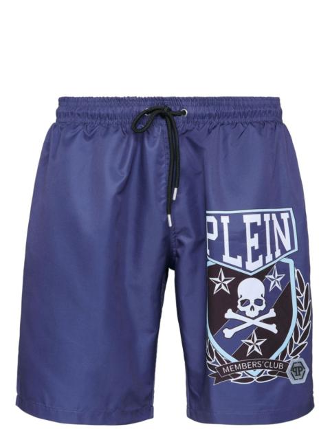 Skull&Bones-print swim shorts
