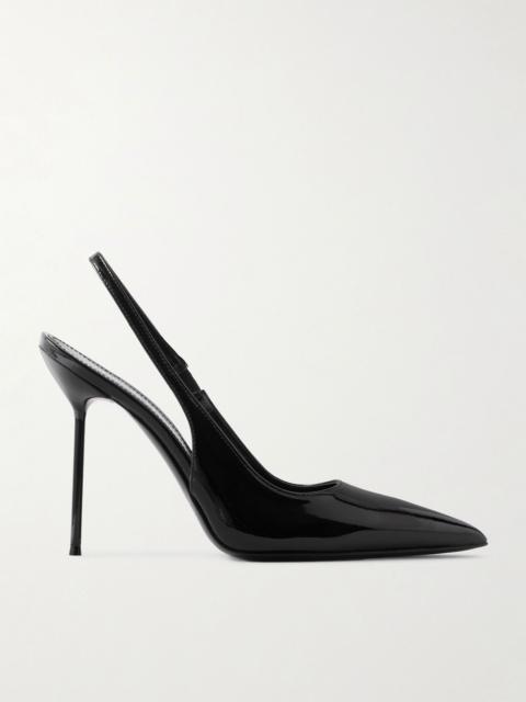 Lidia patent-leather slingback pumps Black