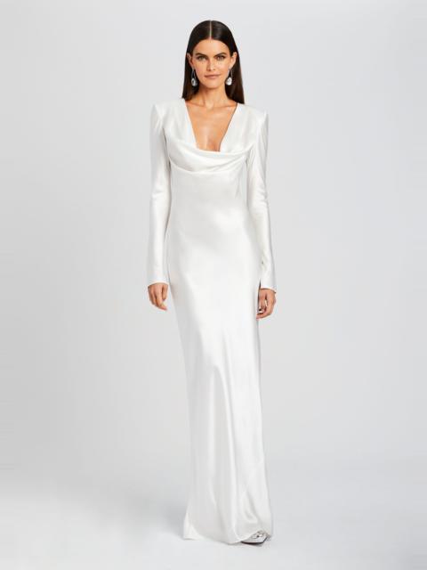 ANNA COWL EVENING DRESS