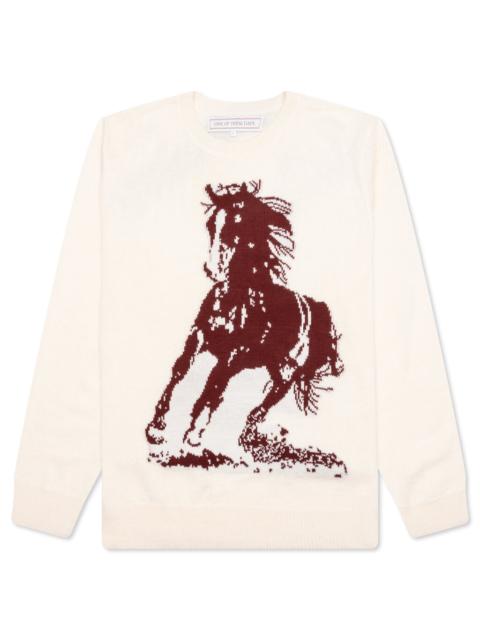 RUNNING HORSE KNIT SWEATER - OATMEAL