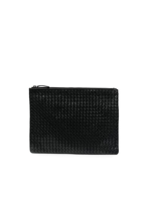 woven leather clutch bag