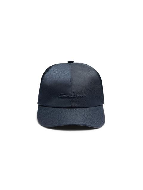 Blue nylon baseball cap