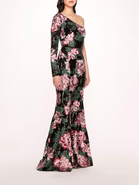 ONE SHOULDER SEQUIN GOWN