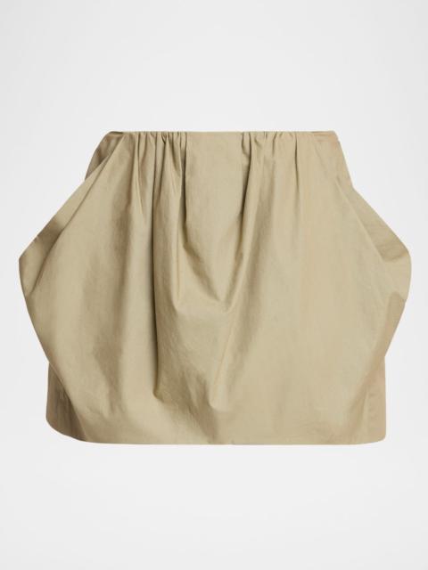 2-Pockets Cotton Bubble Mini Skirt