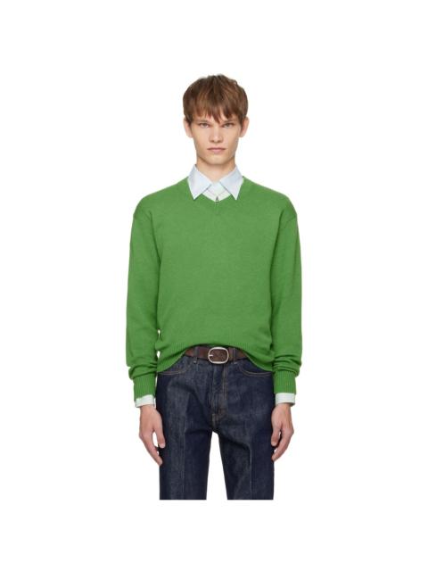 Green Light Cashmere Knit V-Neck Sweater