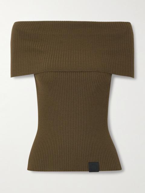 Strapless Ribbed Wool Top