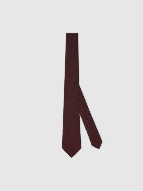 Equestrian silk jacquard tie
