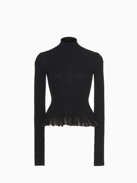 Yulia Ruffle Turtleneck Top