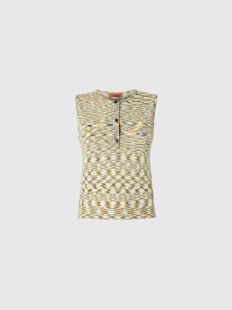 Buttoned Vest with Flame Pattern