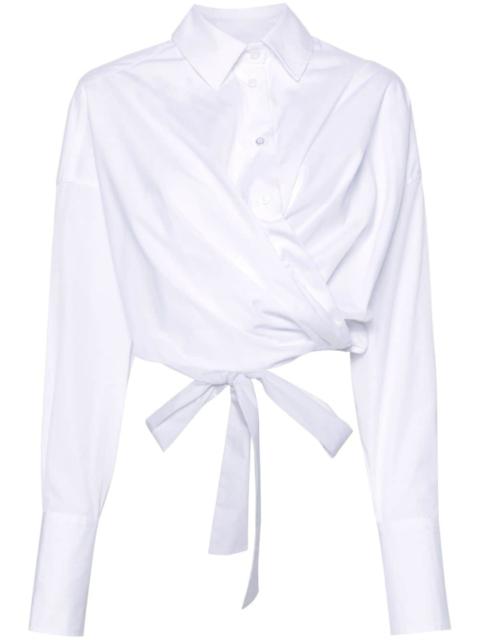 cropped wrap shirt