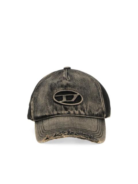 logo-detail destroyed denim baseball cap