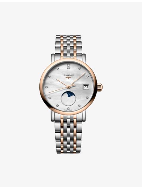 L4.330.5.87.7 Elegant Collection Moonphase 18ct Rose-Gold, Stainless-Steel And 0.040ct Diamond Quart