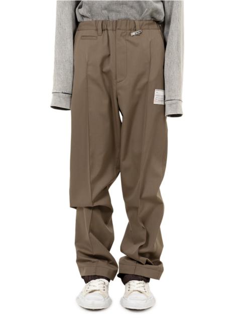 Mix Layered Wool Gabardine Pants