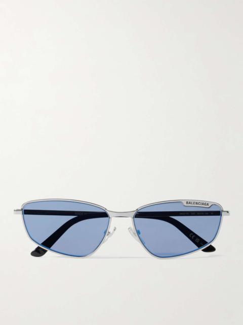 Cat-Eye Silver-Tone Sunglasses
