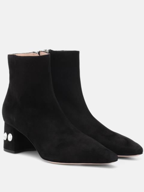 Embellished suede ankle boots