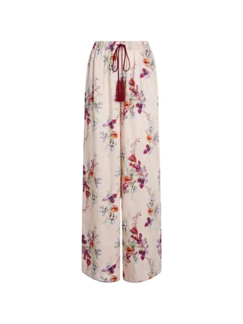 Iris floral tassel trousers