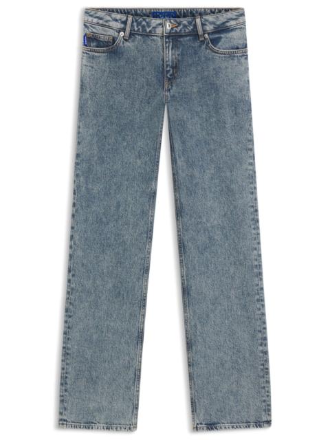 BLUE BOOT-CUT JEANS IN STRETCH DENIM