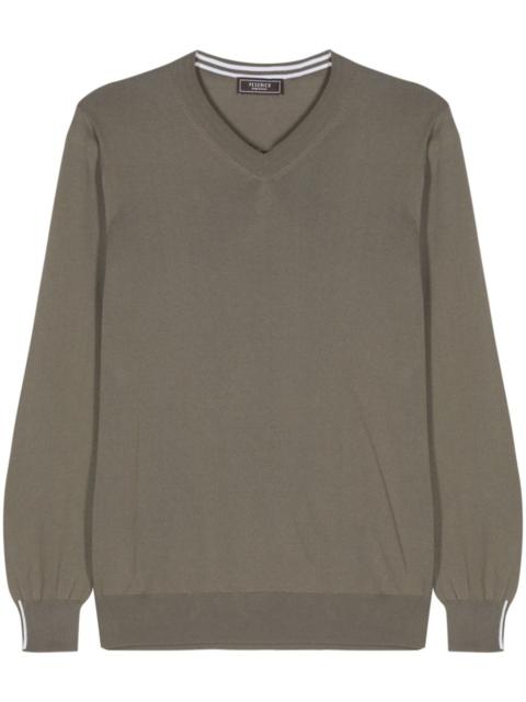 fine-ribbed cotton jumper
