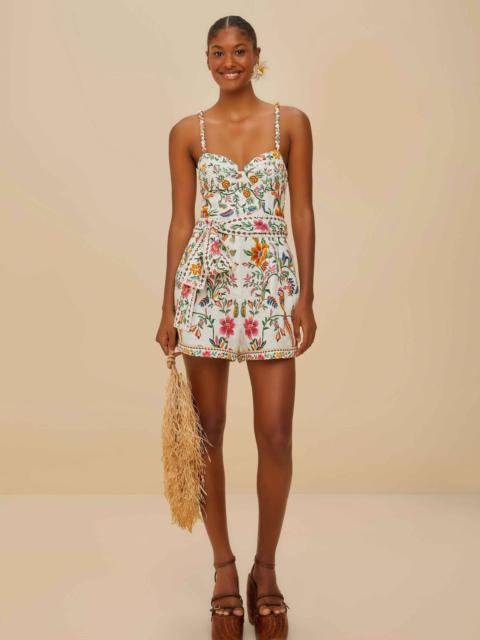 Off-White Delicate Forest Euroflax™ Premium Linen Romper