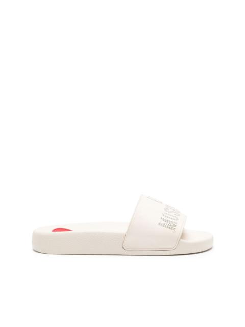 logo-embellished slip-on flip flops
