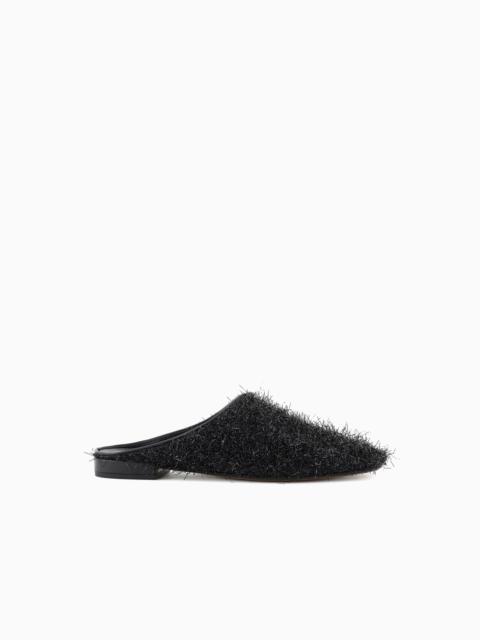 GIORGIO ARMANI X 10 CORSO COMO MULES IN FUR-EFFECT FABRIC