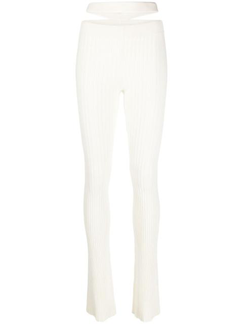 high-waisted cut-out detail trousers