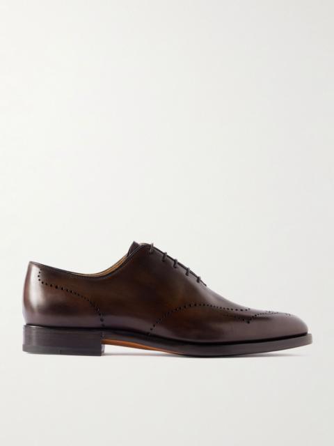 Ajouré Venezia Leather Oxford Shoes Brown