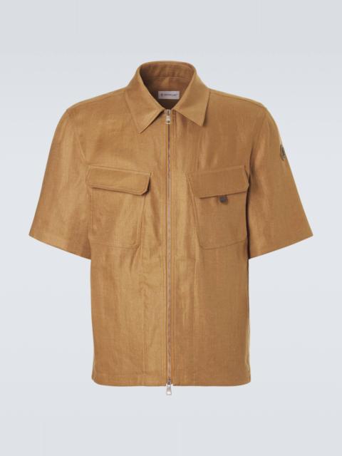 Linen zip-up shirt