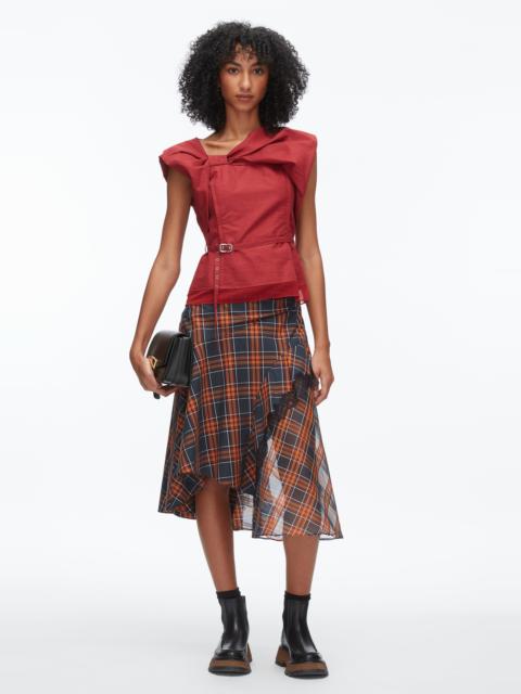 Draped Bow Belted Shell Top