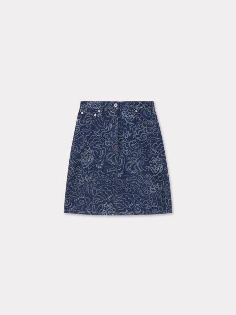 'KENZO Star Tiger' short skirt in japanese denim