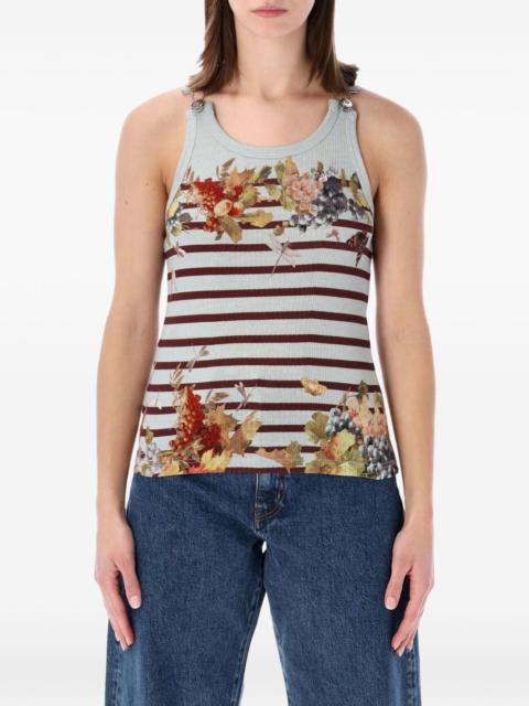 ribbed floral tank top